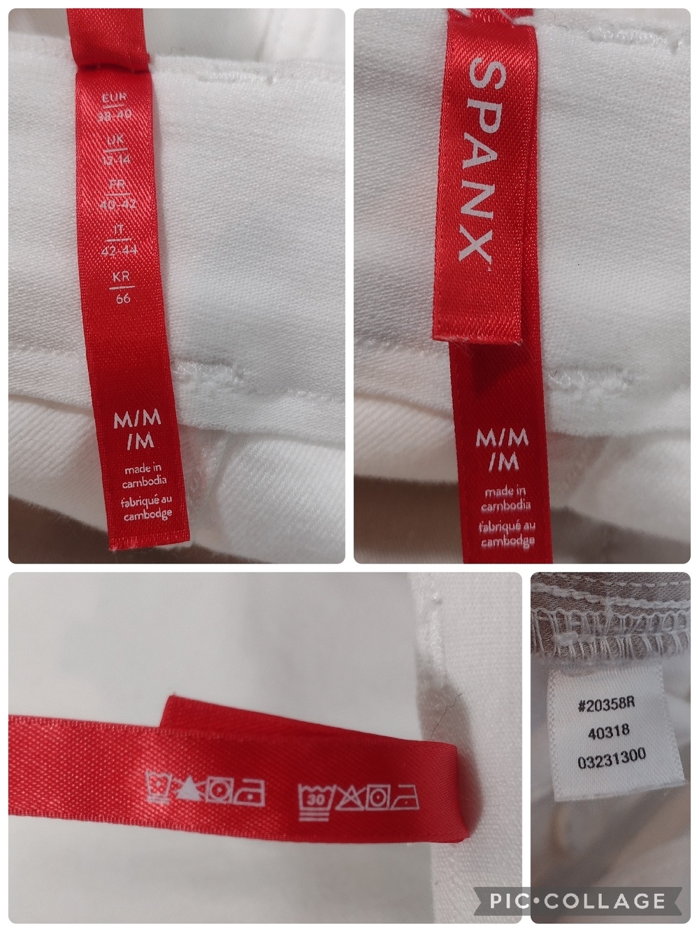 Spanx White Mid-Rise Stretch Twill Shorts Front Pocket Size M - Picture 11 of 11